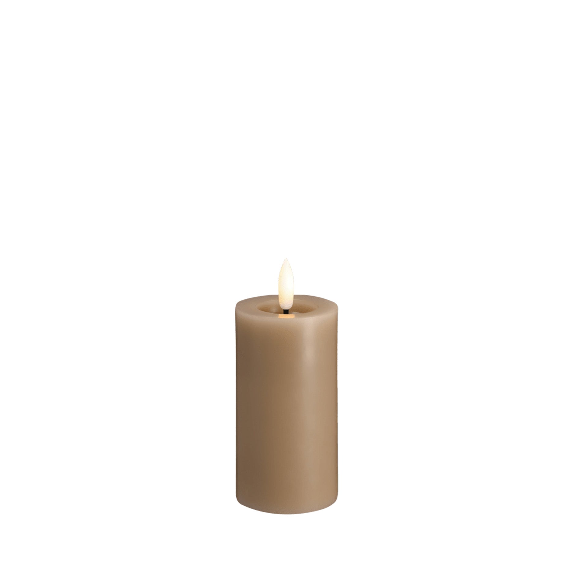 LED-Stumpenkerze 4,9x10 cm Sand